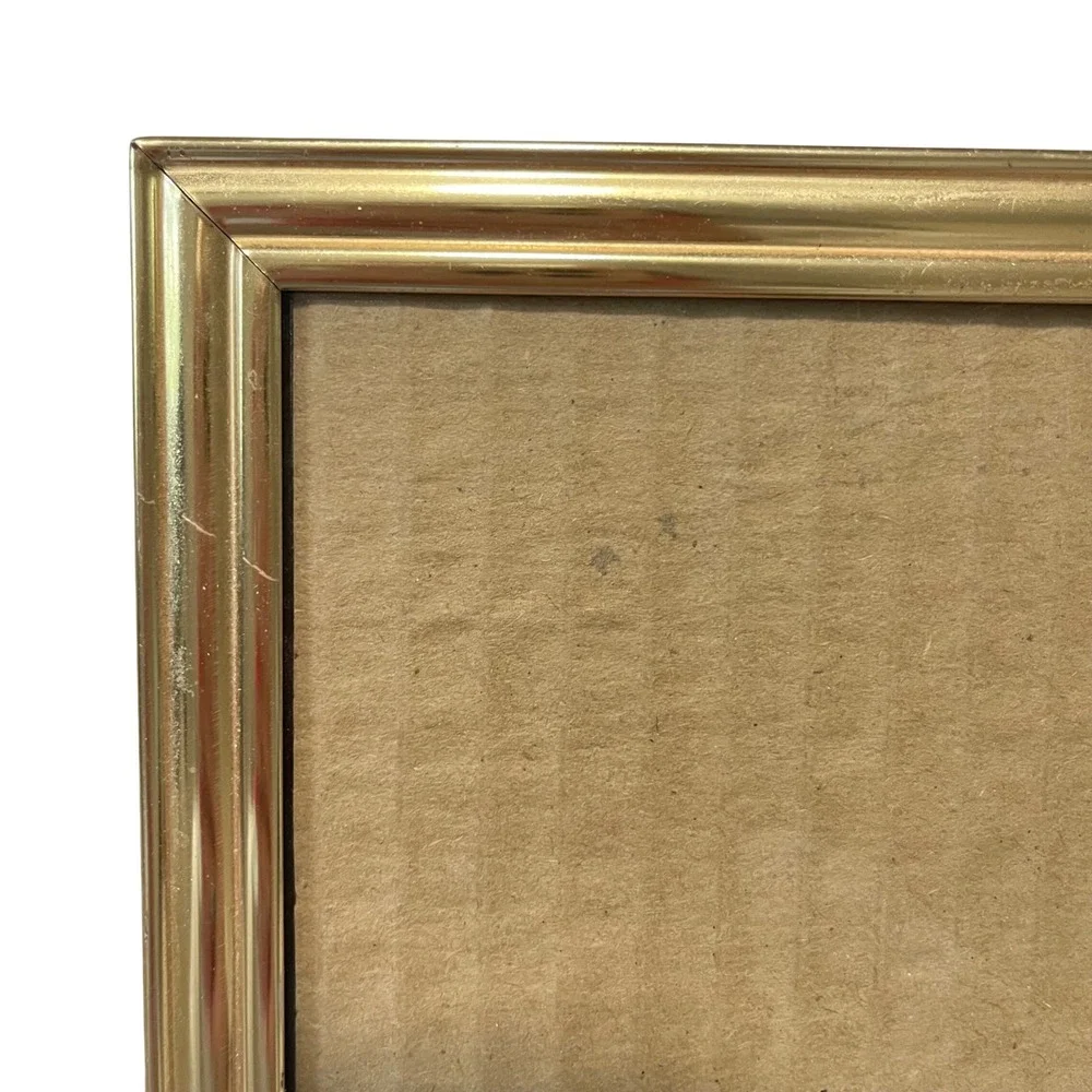 PICTURE PHOTO EASEL FRAME Vtg Brass Filigree Floral Art Nouveau Gold Ornate 5x7